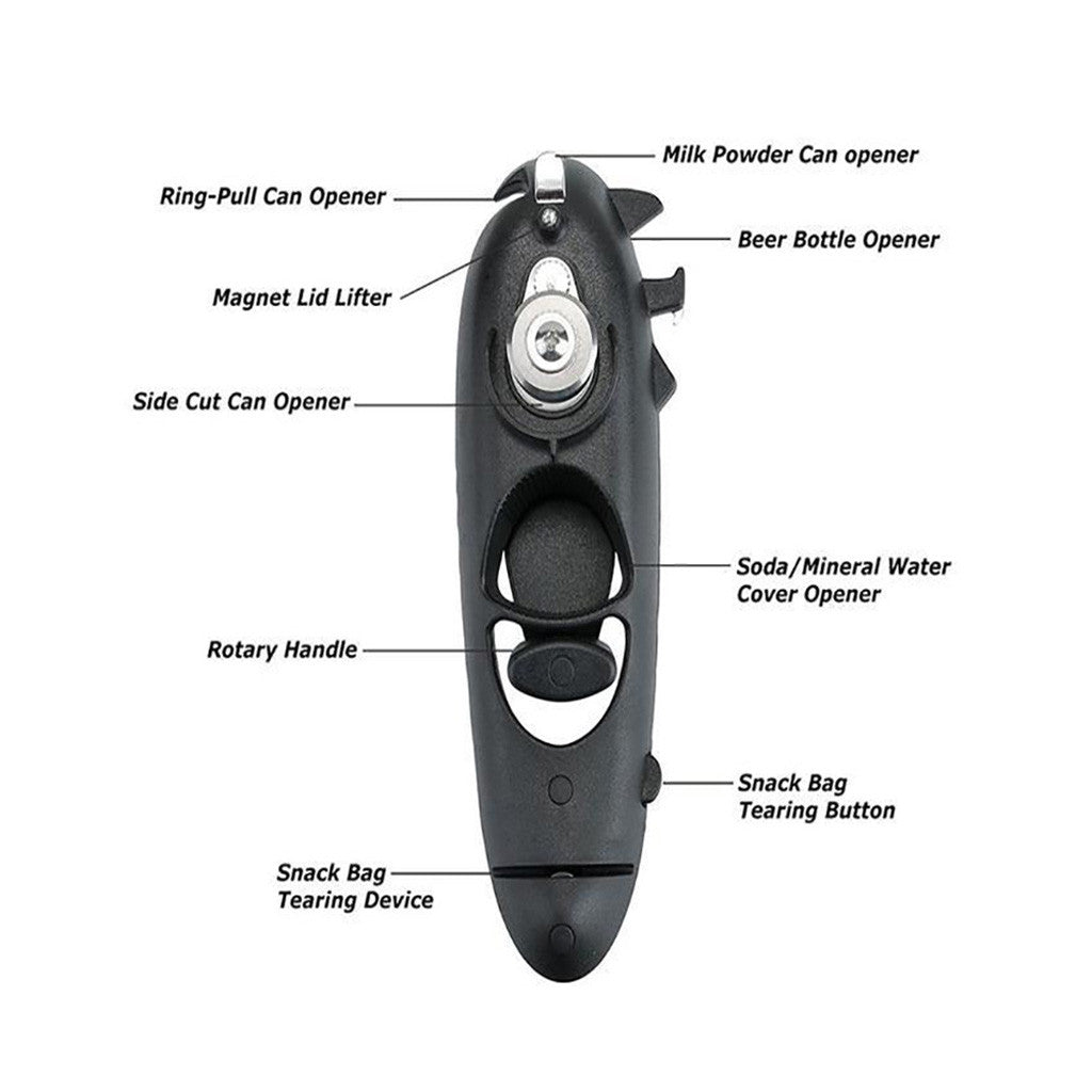 Multi-function Bottle Opener & Can Opener With Magnetic Lid Lifter