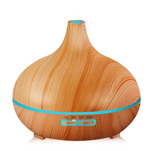 Load image into Gallery viewer, Wood Vase Texture Aroma Oil Diffuser with 7 color LEDs - store4homes