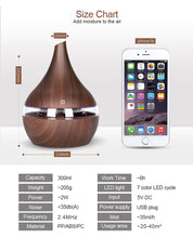 Load image into Gallery viewer, Wood Transparent Texture Ultrasonic Oil Diffuser with 7 color LEDs - store4homes